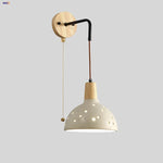 Adjustable Wall Lights Pull Chain Switch Wood Socket Cement Modern Bedside Lamp