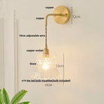 Flower Glass LED Wall Sconce Pull Chain Switch Modern Bathroom Mirror Light