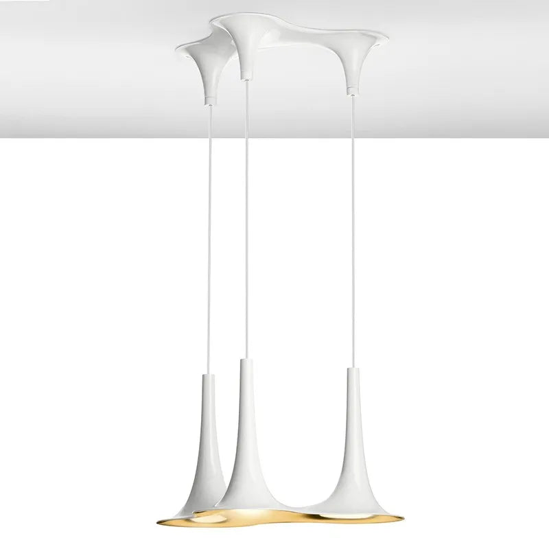 Minimalist Gold & White Pendant Light for Living Room & Bedroom