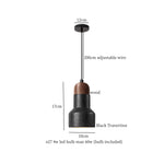 Black Stone LED Hanging Pendant Light for Modern Home Decor