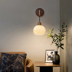 Copper Adjustable LED Wall Light; Modern Pull Chain Switch Glass Stair Lights