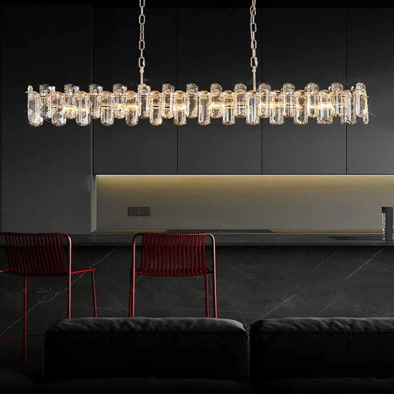 Crystal Dimmable Pendant Light Luminaire for Living Room Bedroom