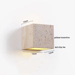 Yellow Travertine LED Wall Lamp Round Bedside Light Fixtures