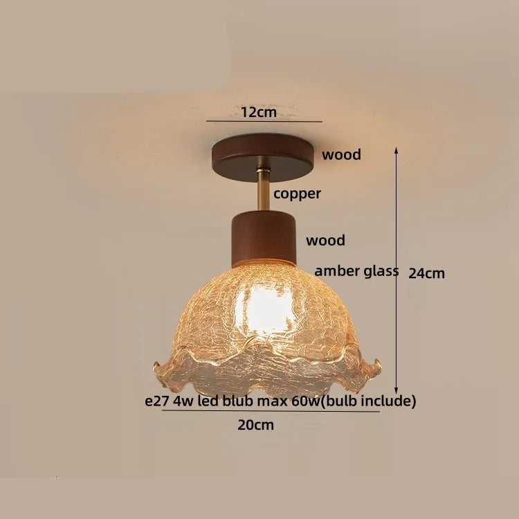 White Glass LED Ceiling Light - Modern Nordic Style Home Decor