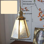 Walnut Wood & Copper Glass Pendant Light Fixture, LED Dining Room Luminaire