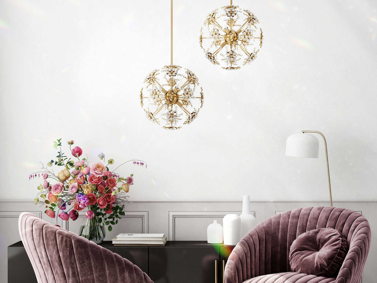 Schonbek Esteracae 6-Light Gold Crystal Sputnik Pendant