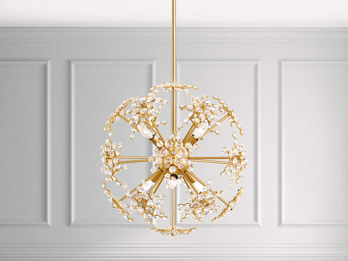 Schonbek Esteracae 6-Light Gold Crystal Sputnik Pendant
