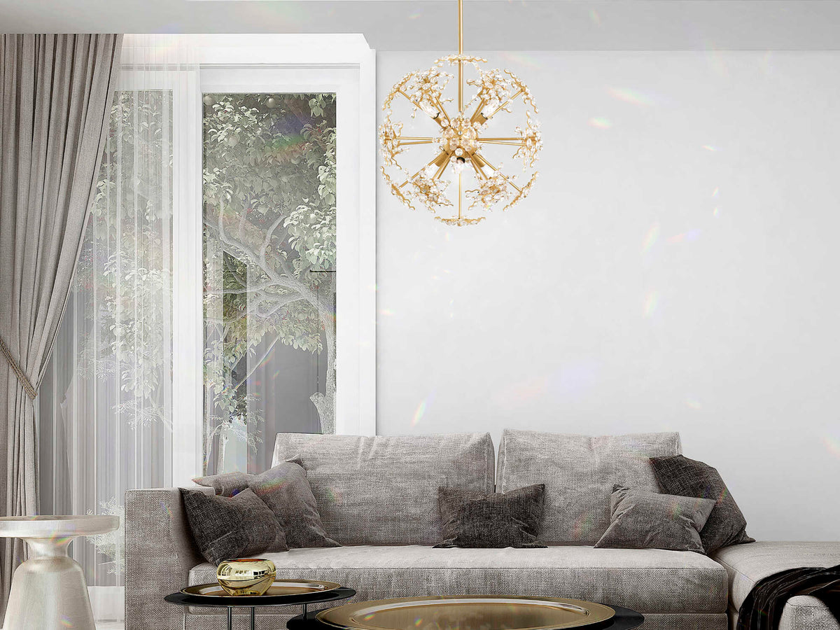 Schonbek Esteracae 6-Light Gold Crystal Sputnik Pendant
