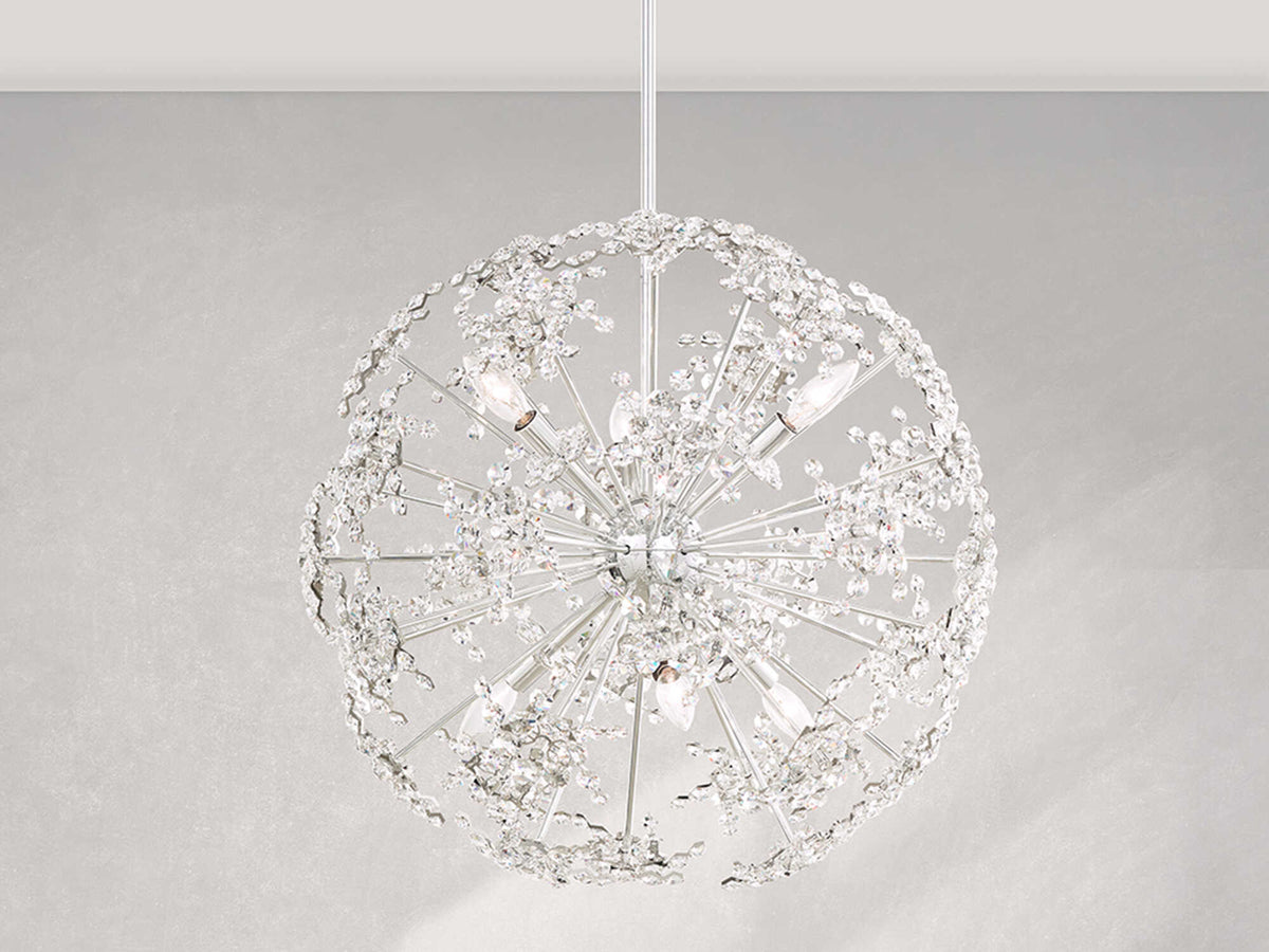 Schonbek Esteracae 6-Light Silver Crystal Sputnik Pendant
