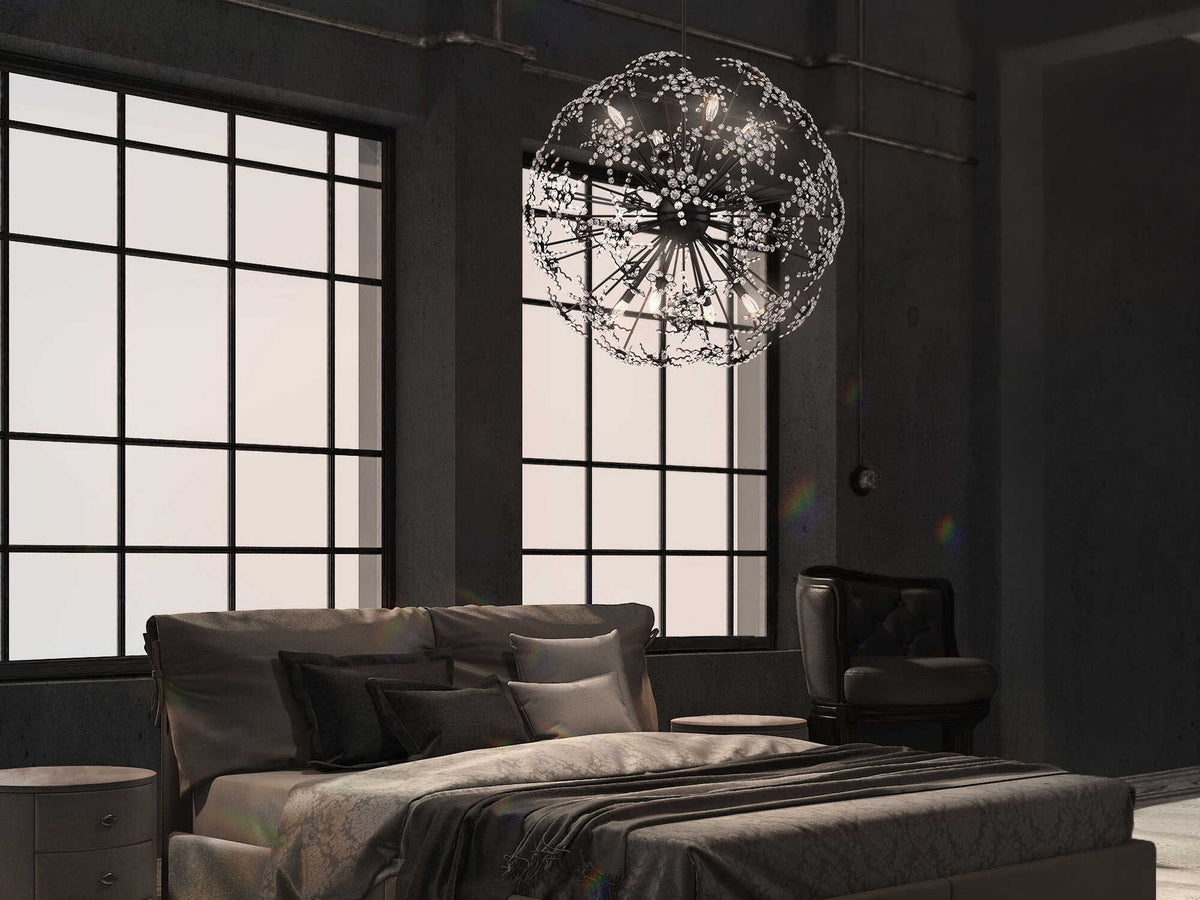 Schonbek Esteracae 8-Light Silver Crystal Sputnik Pendant