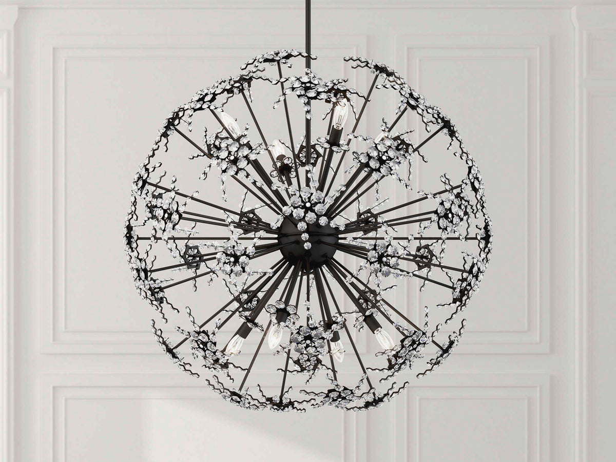 Schonbek Esteracae 8-Light Silver Crystal Sputnik Pendant