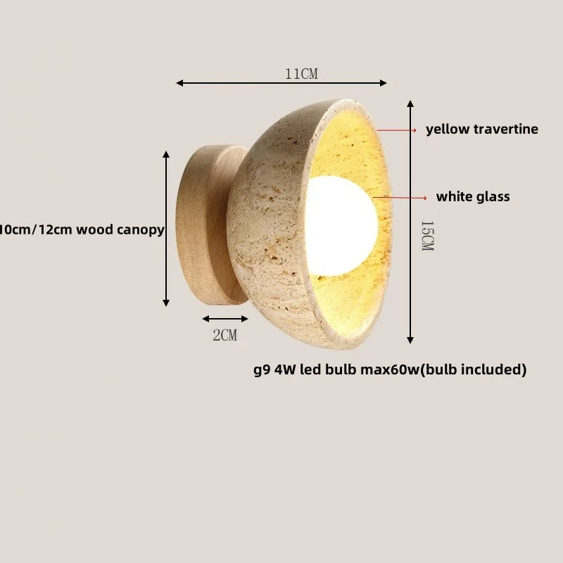 Travertine LED Wall Light - Modern Nordic Design for Hotel Dining Room