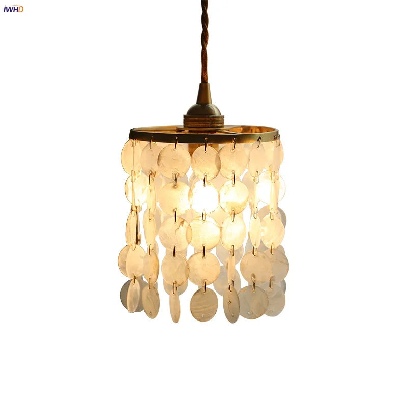 Shell LED Pendant Light - Modern Nordic Copper Hanging Lamp