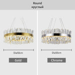 Crystal LED Pendant Light Chrome/Gold Luxury Chandelier for Kitchen Living Room.