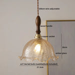 Wood Copper LED Pendant Light - Nordic Hanging Lamp for Bedroom Dining Hallway