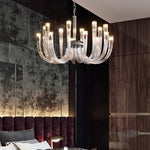Glass Chandelier LED Hanging Light for Living Room Bedroom Dining Room - 2024 Collection.