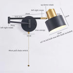 Afralia™ Long Arm LED Wall Lights Fixture Bedroom Living Room Stair Mirror Bedside Lamp