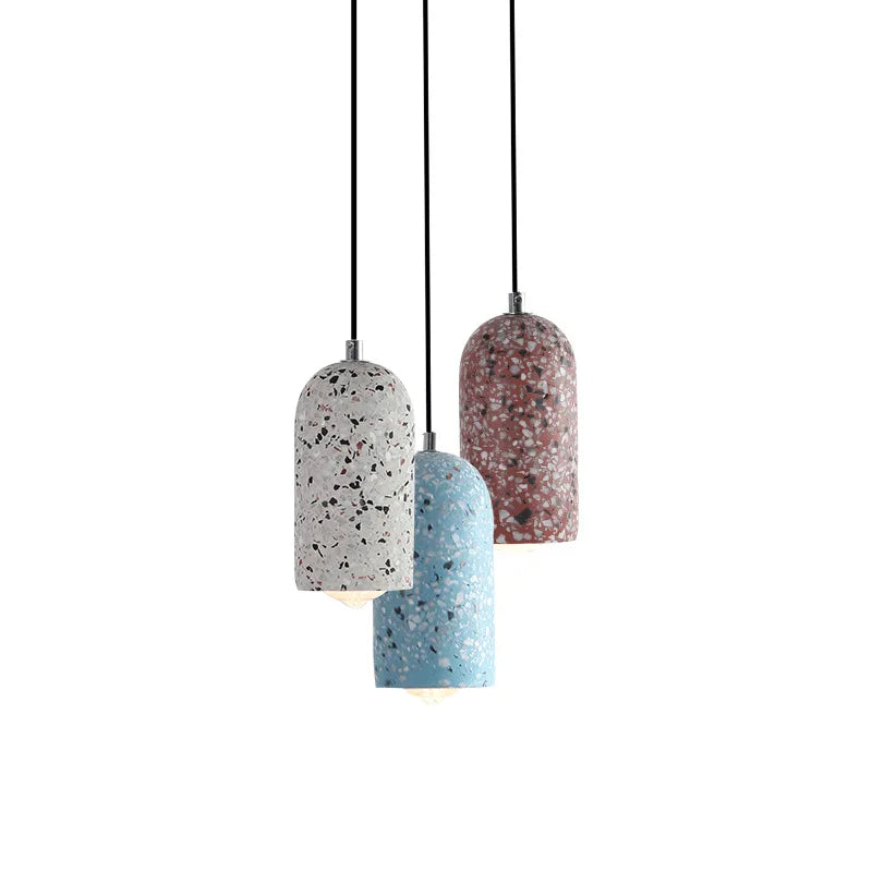 Terrazzo LED Pendant Lamp: Nordic Modern Style for Home, Bar, and Cafe Lighting.