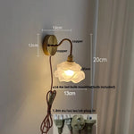 Modern Luxury White Glass Wall Sconce with Pull Chain Switch & LED Bulb