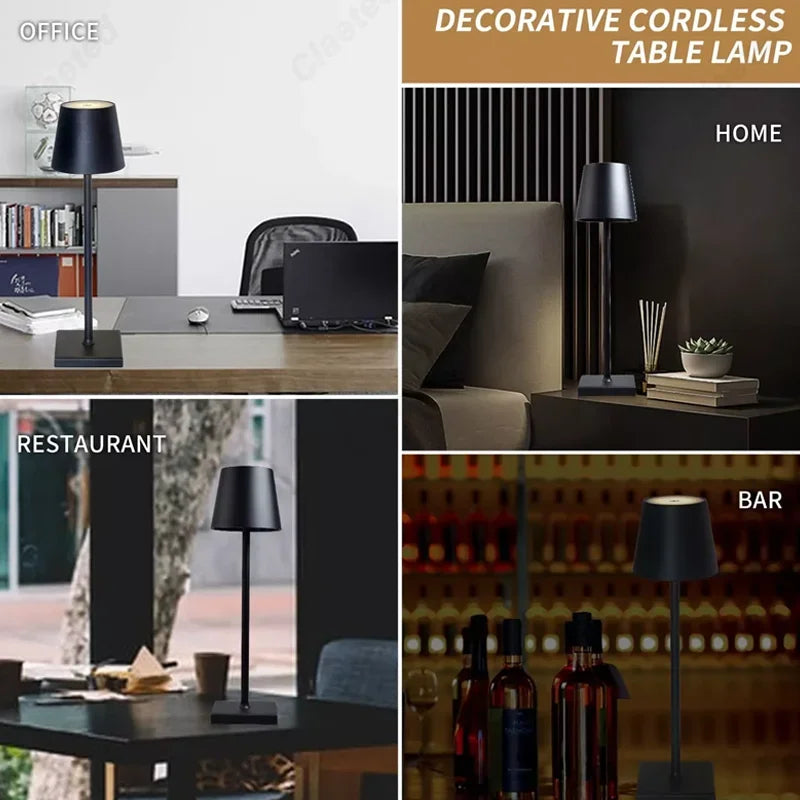 Poldina Waterproof Cordless Table Lamp - Rechargeable USB Touch Switch