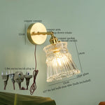 Nordic Glass LED Wall Lamps Copper Arm Wandlamp
