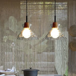 Clear Glass Pendant Lamp with LED Lights for Home Decor