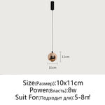 Gold Metal Luster Pendant for Bedside & Kitchen Island - Minimalist LED Hanging Light