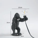 Resin Monkey Table Lamp: Decorative Gorilla Bedroom Light Fixture