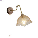 LED Wall Lights Up Down Rotate Pull Chain Switch Bedside Lamp Glass Canopy Fixtures