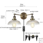 Industrial Vintage Loft 2-Light Plug In LED Wall Lamp