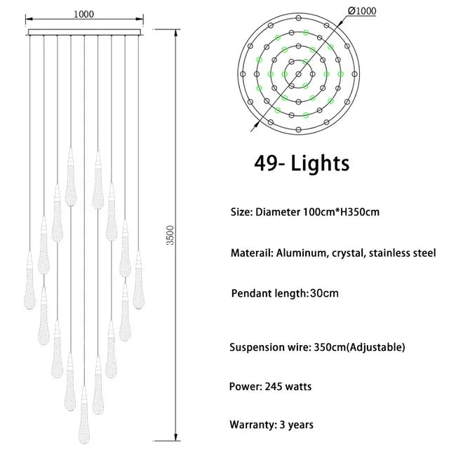 LED Crystal Chandelier for Home Decor & Lighting - Modern & Elegant Ceiling Light