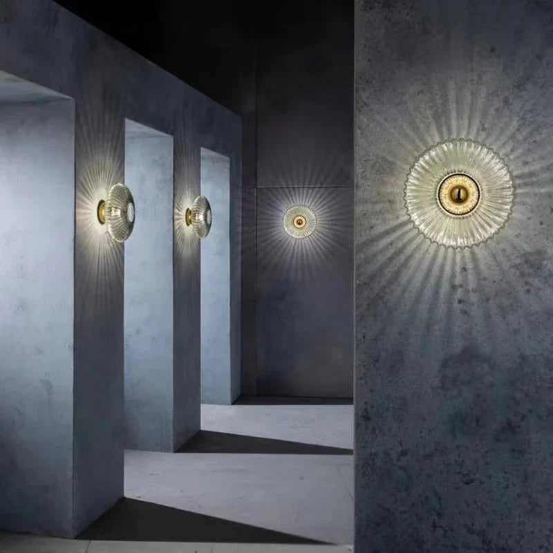 Glass Ripple LED Wall Lamps for Indoor Home Decoration