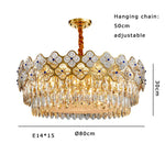 European Crystal Luxury Chandelier Gold Room Decor Hanglamp
