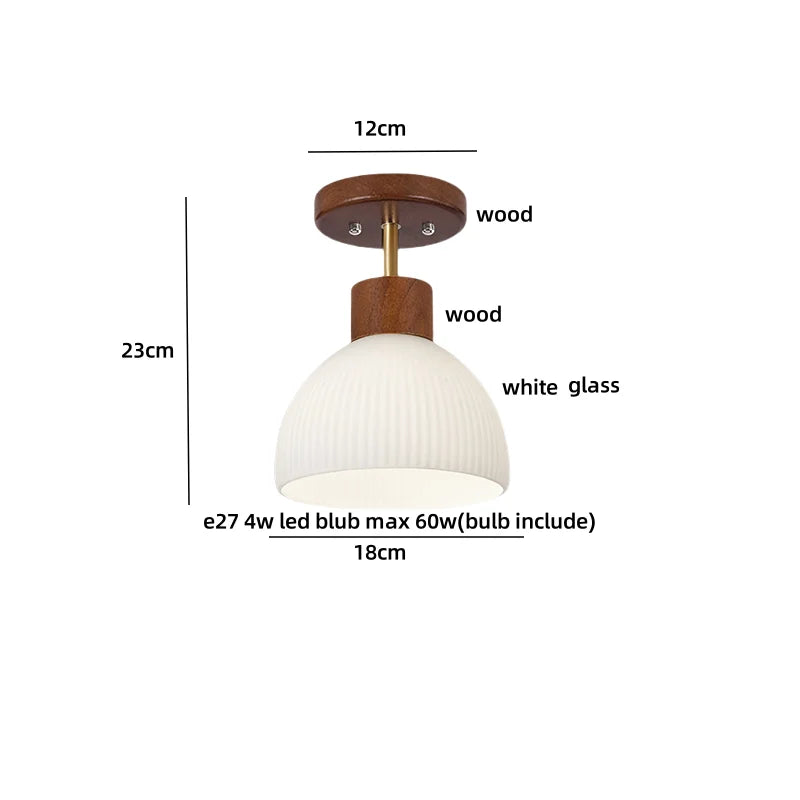 White Glass LED Ceiling Lamp Modern Living Room Bedroom Light