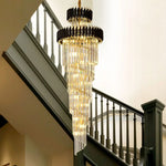 Modern Crystal Chandelier - Loft Black and Gold Villla Living Room Lighting