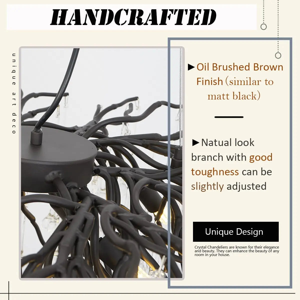 Crystal Chandelier: Black/Gold/Chrome Ceiling Lamp for Living Room & Dining Table