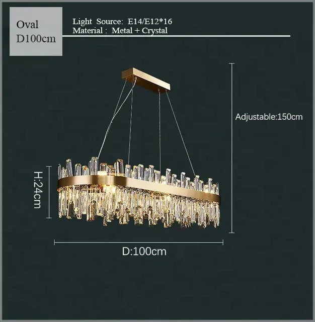 Crystal LED Chandelier for Luxurious Living & Dining Spaces