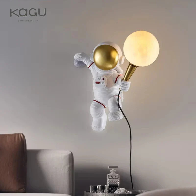 Astronaut Moon Planet Table Lamp Night Light Bedroom Decor Spaceman Theme