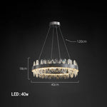 Luxury LED Chandelier Black Crystal Modern Suspension Island Dining Lamp