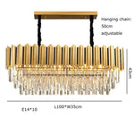 Gold Crystal LED Chandelier: Modern Luxe Lighting Fixture for Home Decor