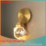 Crystal LED Wall Sconce Fixture - Modern Luxury Copper Ceiling Light for Home Decor