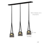 Glass Pendant Chandelier: Modern Leather Belt Luxury LED Lighting for Home Decor