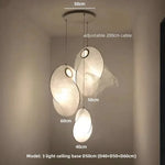 Nordic Silk Chandelier Pendant Lights for Foyer Bedroom Bar, LED Droplight Fixtures