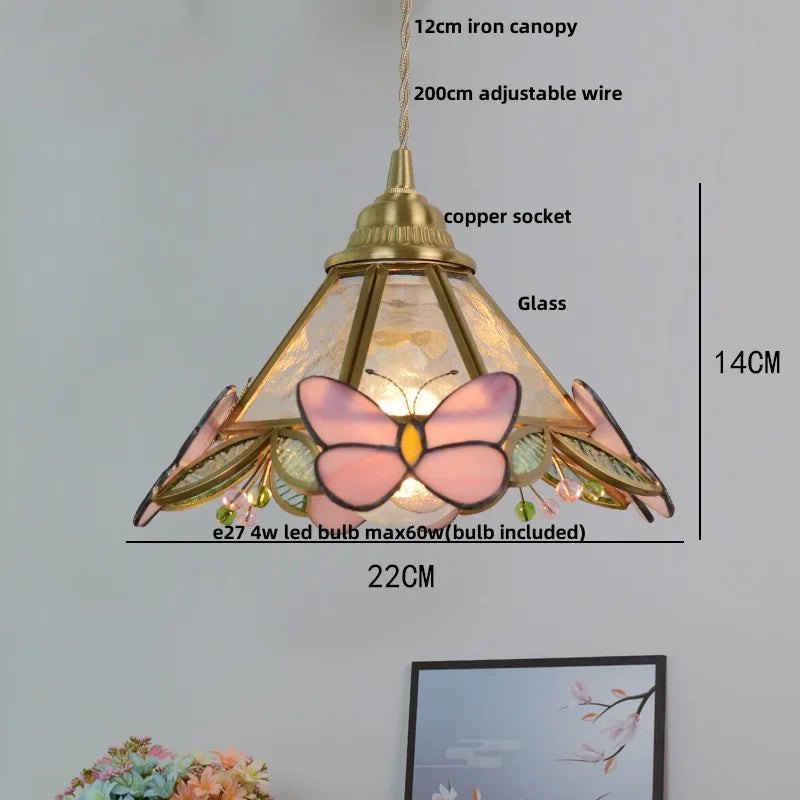 Afralia™ Pink Glass LED Pendant Light, Nordic Modern Design, Adjustable Hanging Lamp