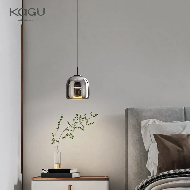 Glass Pendant Light: Nordic LED Hanging Lamp for Dining Room, Bedroom, Modern Decor