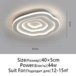 Modern LED Ceiling Chandelier for Living Room Bedroom Kitchen Study, White Dimmable Remote Control Light Fixtures