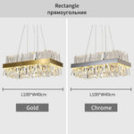Crystal LED Pendant Light Chrome/Gold Luxury Chandelier for Kitchen Living Room.