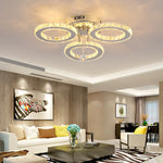 Crystal LED Rings Ceiling Chandelier Dimmable Luminaire