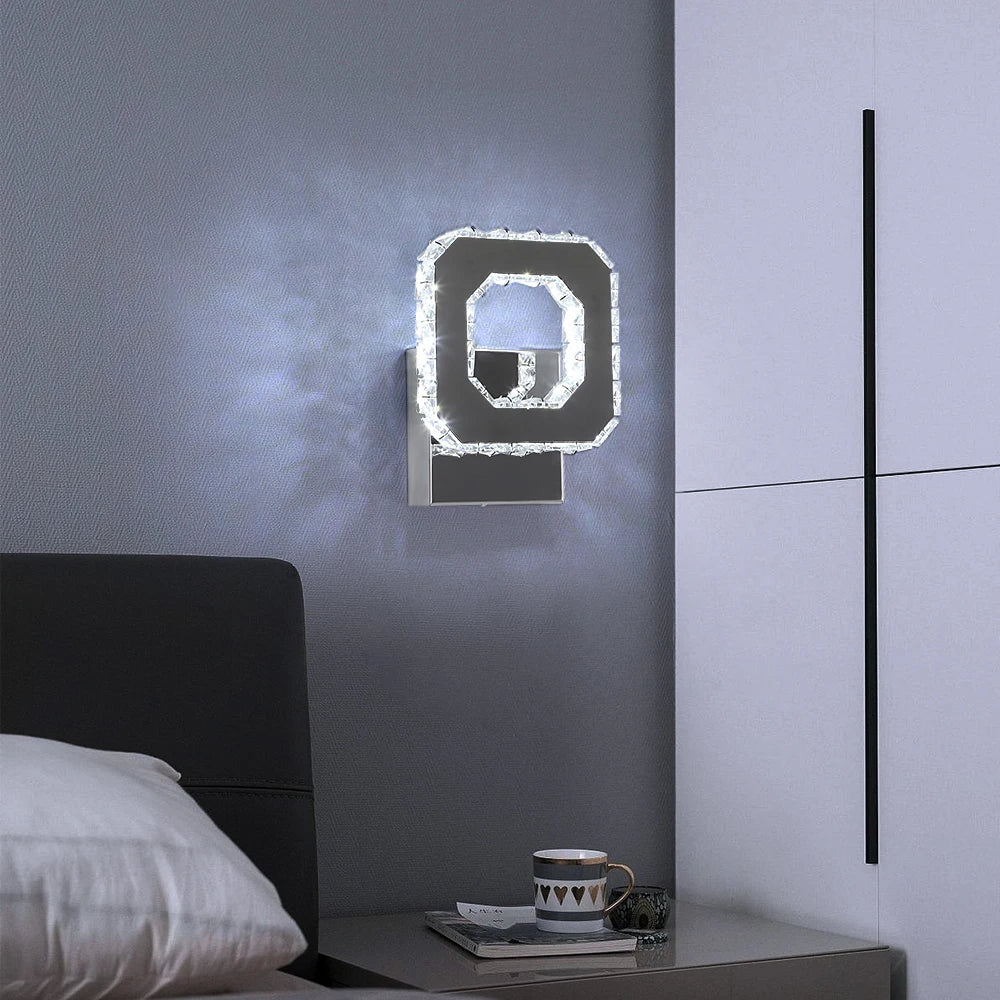 Crystal LED Wall Lamp Modern Cloakroom Bedside Luster for Luxurious Living Spaces
