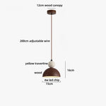 Afralia™ Yellow Travertine LED Pendant Lights Bar Semicircle Iron Stone Globe Hanging Lamp